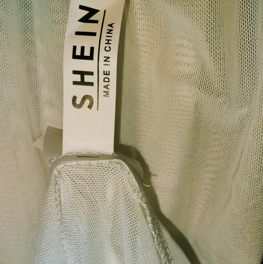 Shein White Lace Sheer Chemise One Size - Picture 4 of 5